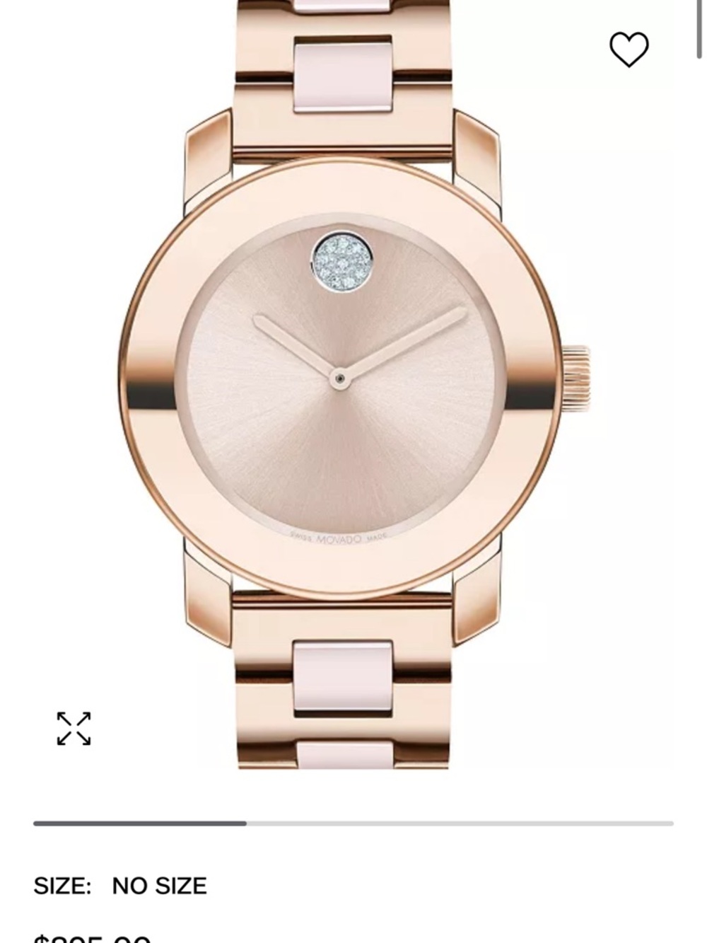 Movado Women’s Rose Gold-Tone Watch with Crystal Dot